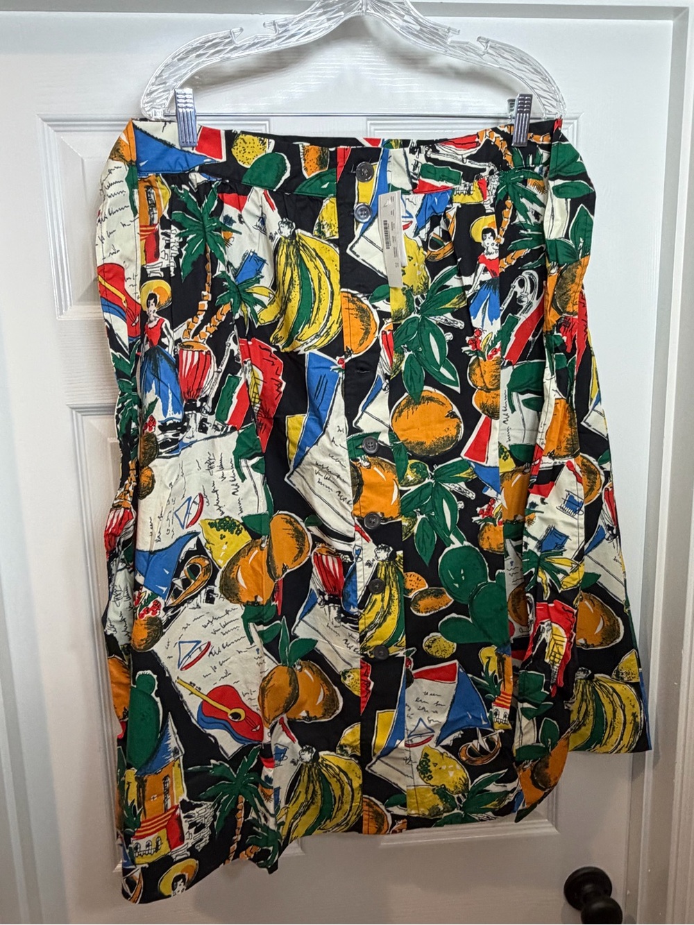 NWT J.Crew Vibrant Tropical Vacation to Spain Print Wrap Skirt - Green Multi - Picture 4 of 14